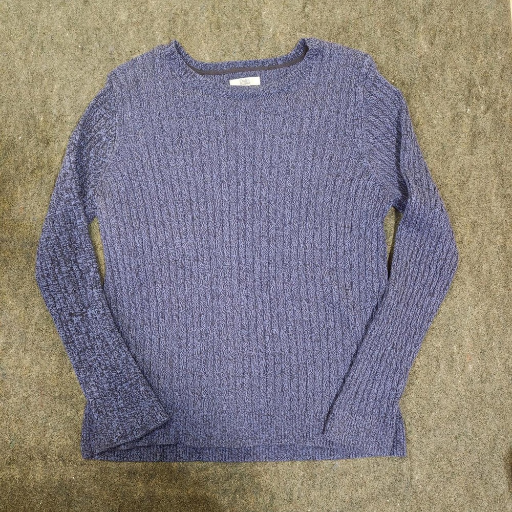Croft & Barrow Womens Blue Cable Knit Cotton Sweater XL Navy Pullover RN73277